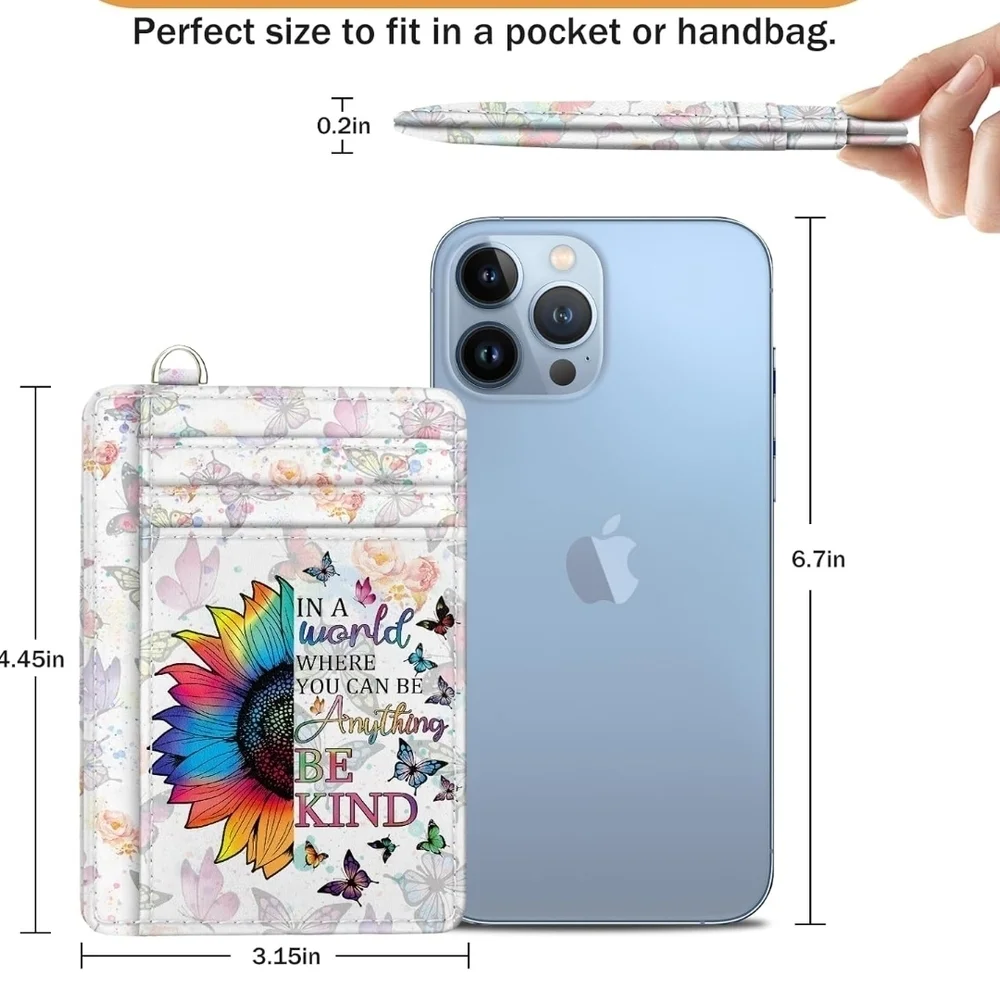 Floral Leather RFID Card Holder